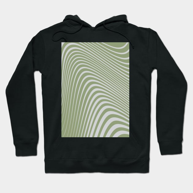 Modern Abstract Wavy Line - Aesthetic Green Hoodie by SallySunday